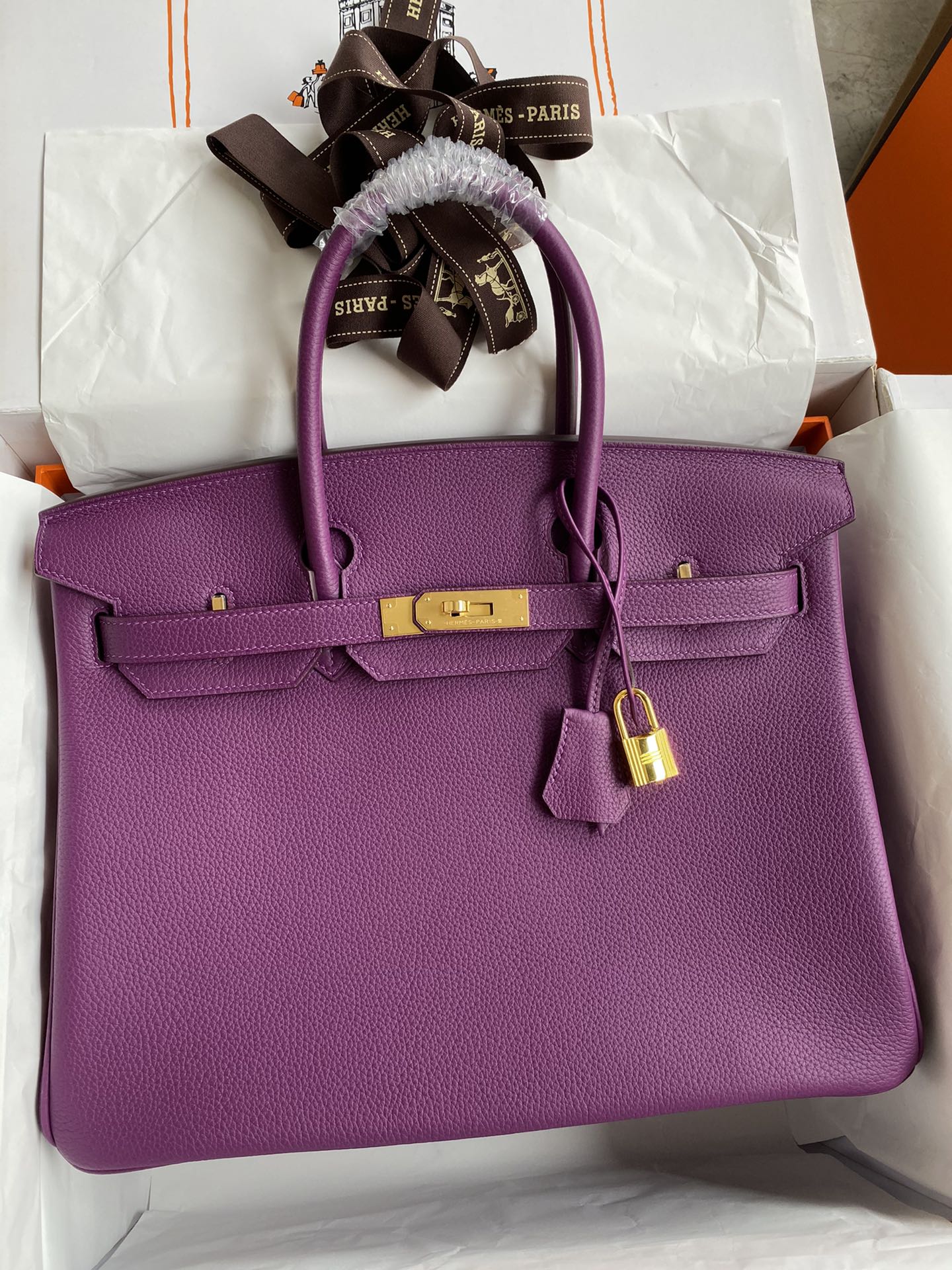 Hermes Birkin 35CM Togo Leather Handbag Purple